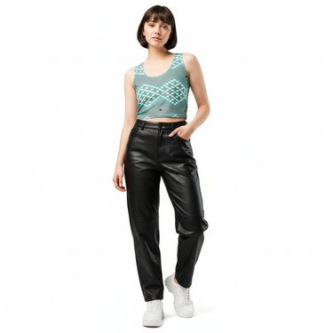Radiant Vibes Crop Top with Leather Pants