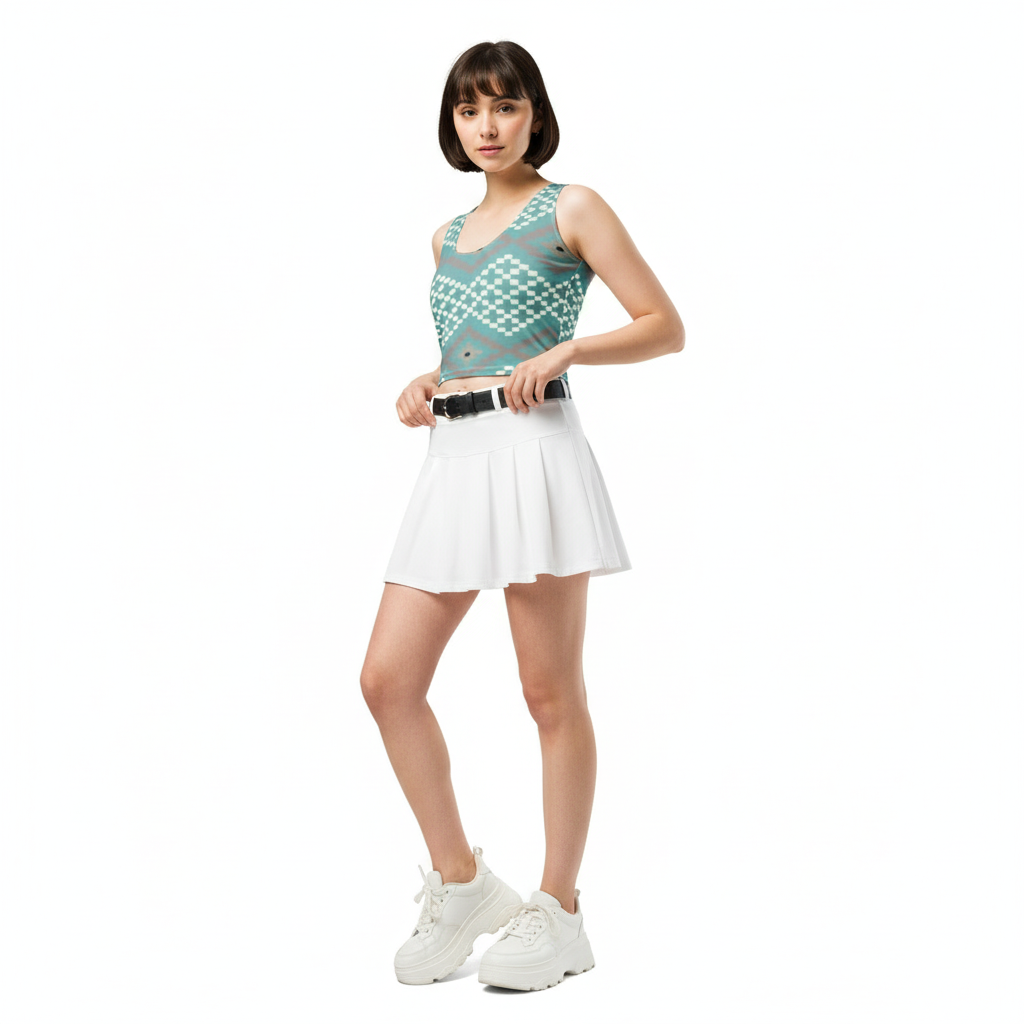 Radiant Vibes Crop Top with Tennis Skirt