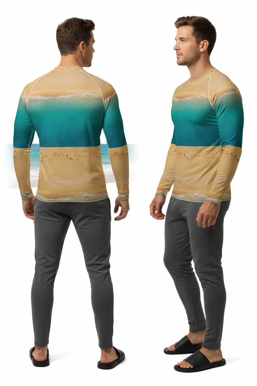 Rash guard with charcoal joggers back
