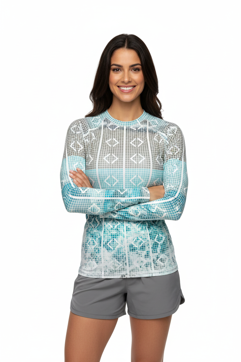 Rash Guard with Gray Shorts - Front