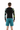 Rash guard with teal boardshorts back