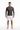 Rash guard with white boardshorts front