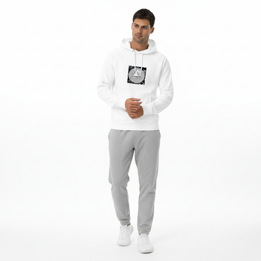 Relaxed comfort - white hoodie with sweatpants