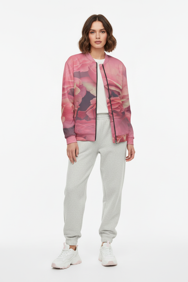 Rose Bomber Jacket - Streetwear Look
