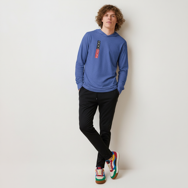 Royal blue track pants look