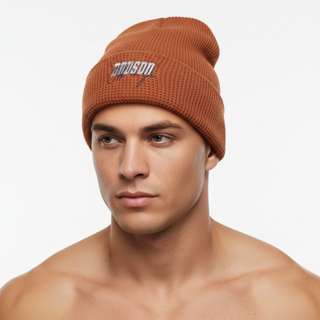 Rust Waffle Beanie Look 11