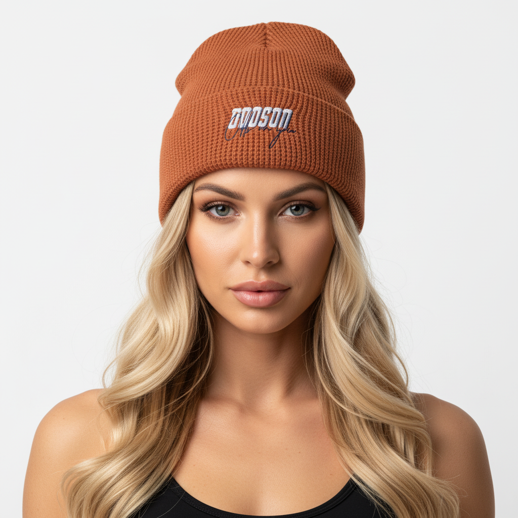 Rust Waffle Beanie Look 2