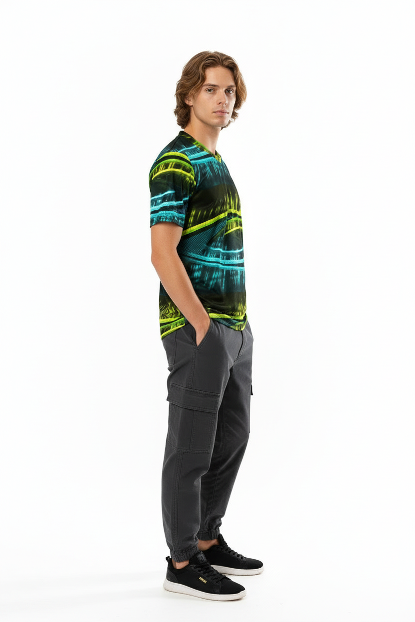 Side view with gray joggers