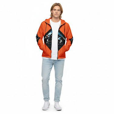 Slim white male model with blonde hair