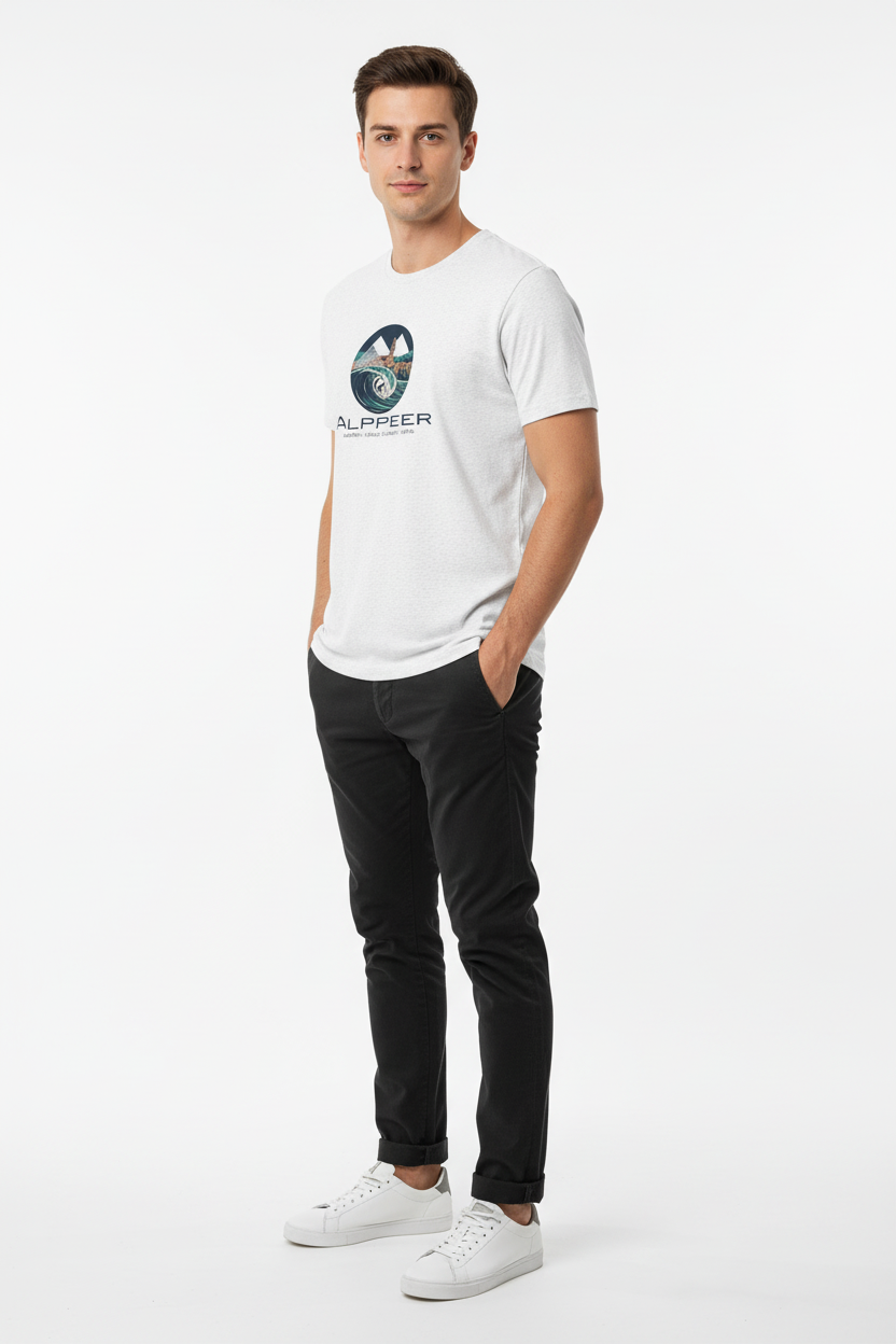 Solid White Dark Chinos