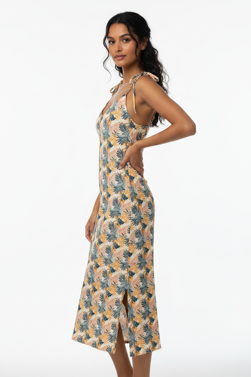 South Asian female model side view