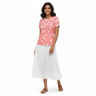 South Asian model with white pleated skirt