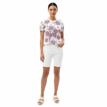 South Asian model with white shorts