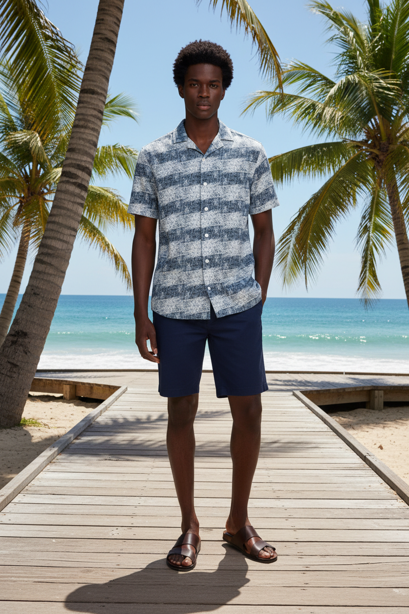 Stripe Shirt Lifestyle - Boardwalk