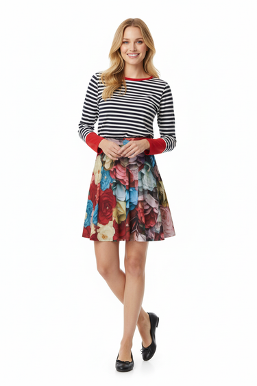 Striped Top Ballet Flats Front