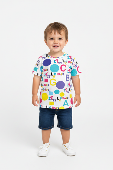 Toddler standing smiling