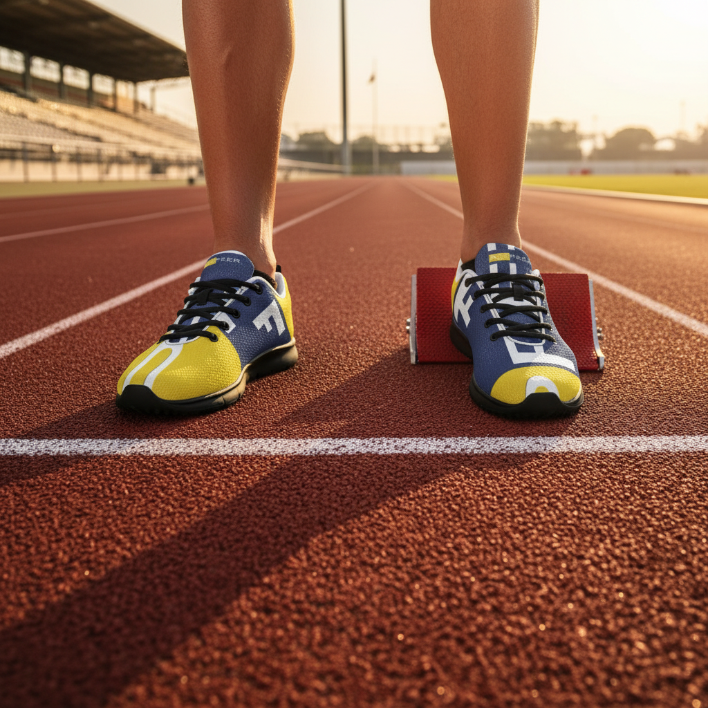 Track athletes side-by-side