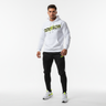 Track pants and running shoes