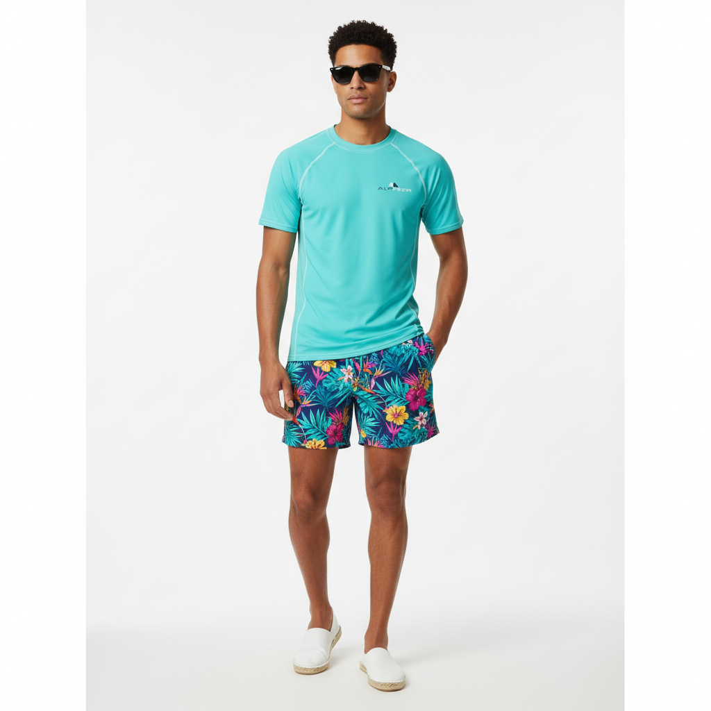Tropical Print Trunks