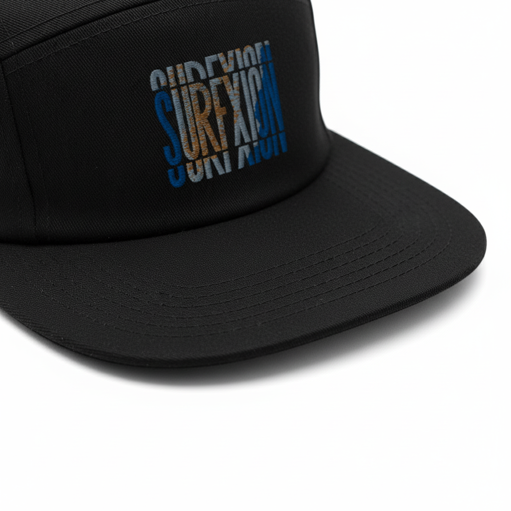 Visor detail showing 8 rows of stitching