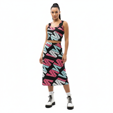 Vocise Crop Top with Midi Skirt