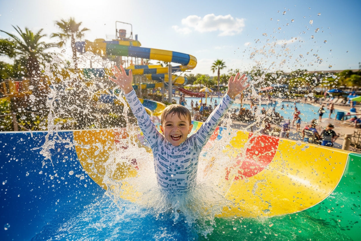 Water slide excitement