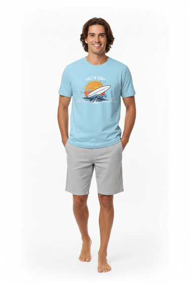 WaveCrasher T-Shirt Ocean Blue with Shorts