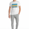 White ALPPEER tee with grey joggers