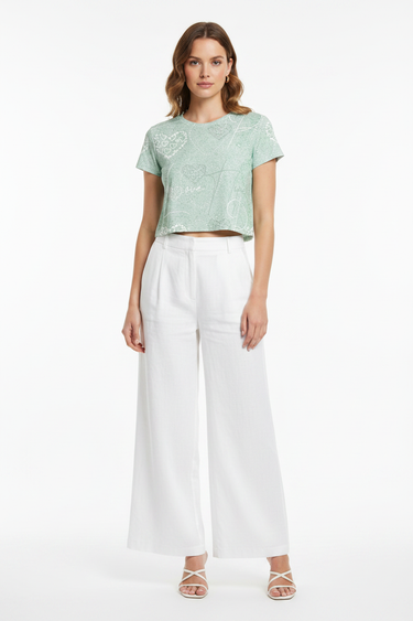 White BG Linen Pants