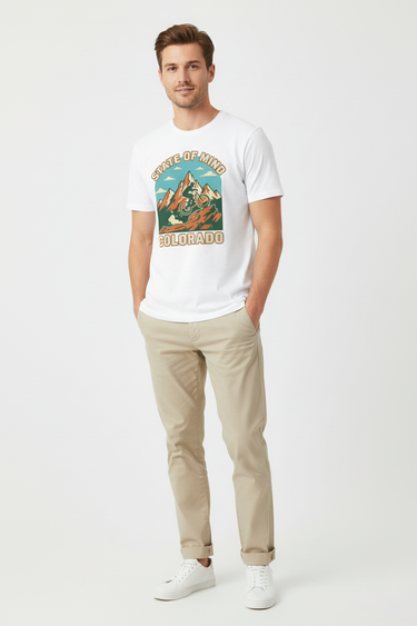 White Blend Tee Male Chinos
