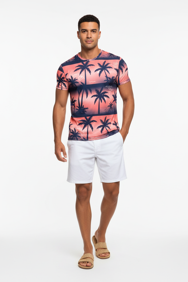 White boardshorts look 4 - Relaxed beach