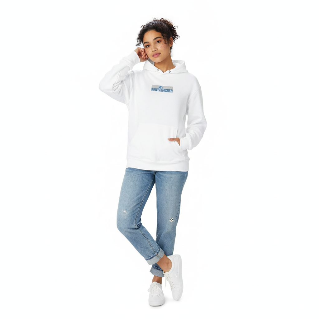 White hoodie - casual denim look