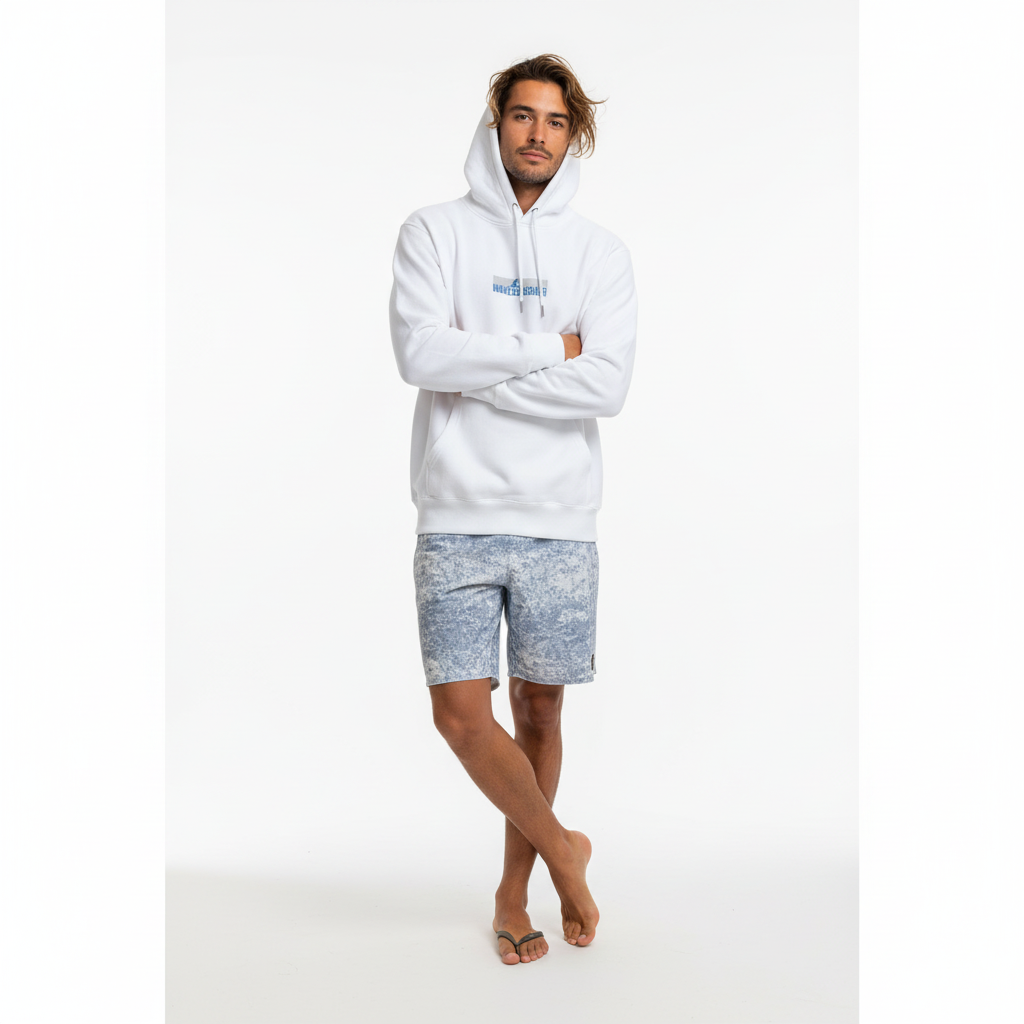 White hoodie - surfer casual