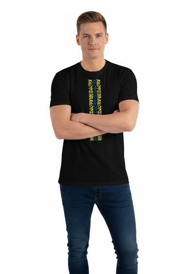 White male model black shirt