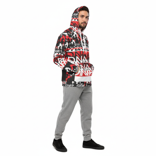 White male model with beard in Peniel hoodie