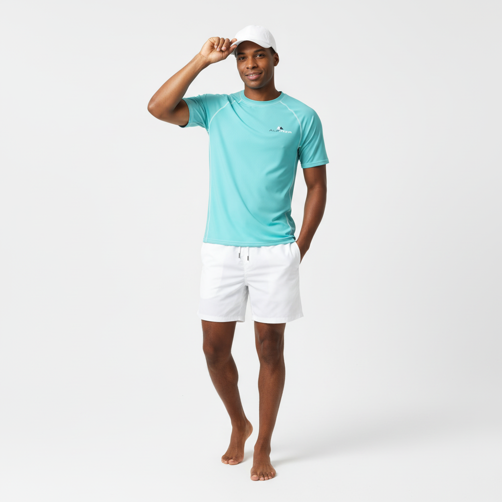 White Shorts and Cap