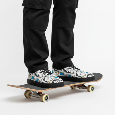 White sole skateboard look