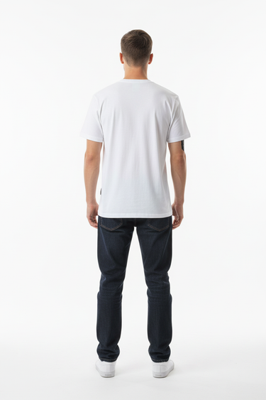 White tee back showing clean design