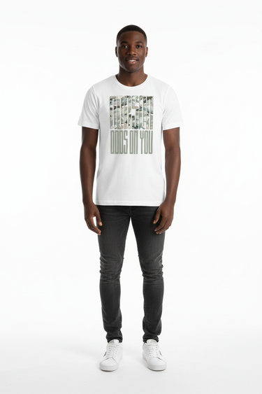 White Tee Dark Jeans Front