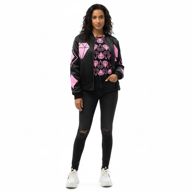 Wild Card Tee with Bomber Jacket - White Background