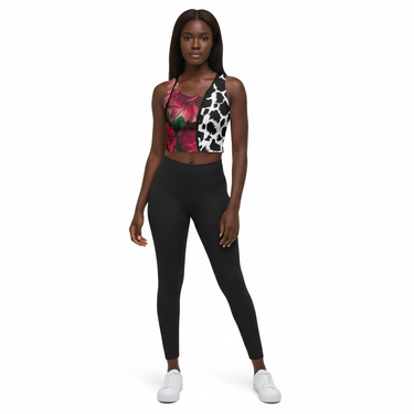 Wild Revolution Crop Top - Black female model front view