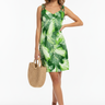 With Sandals and Straw Bag