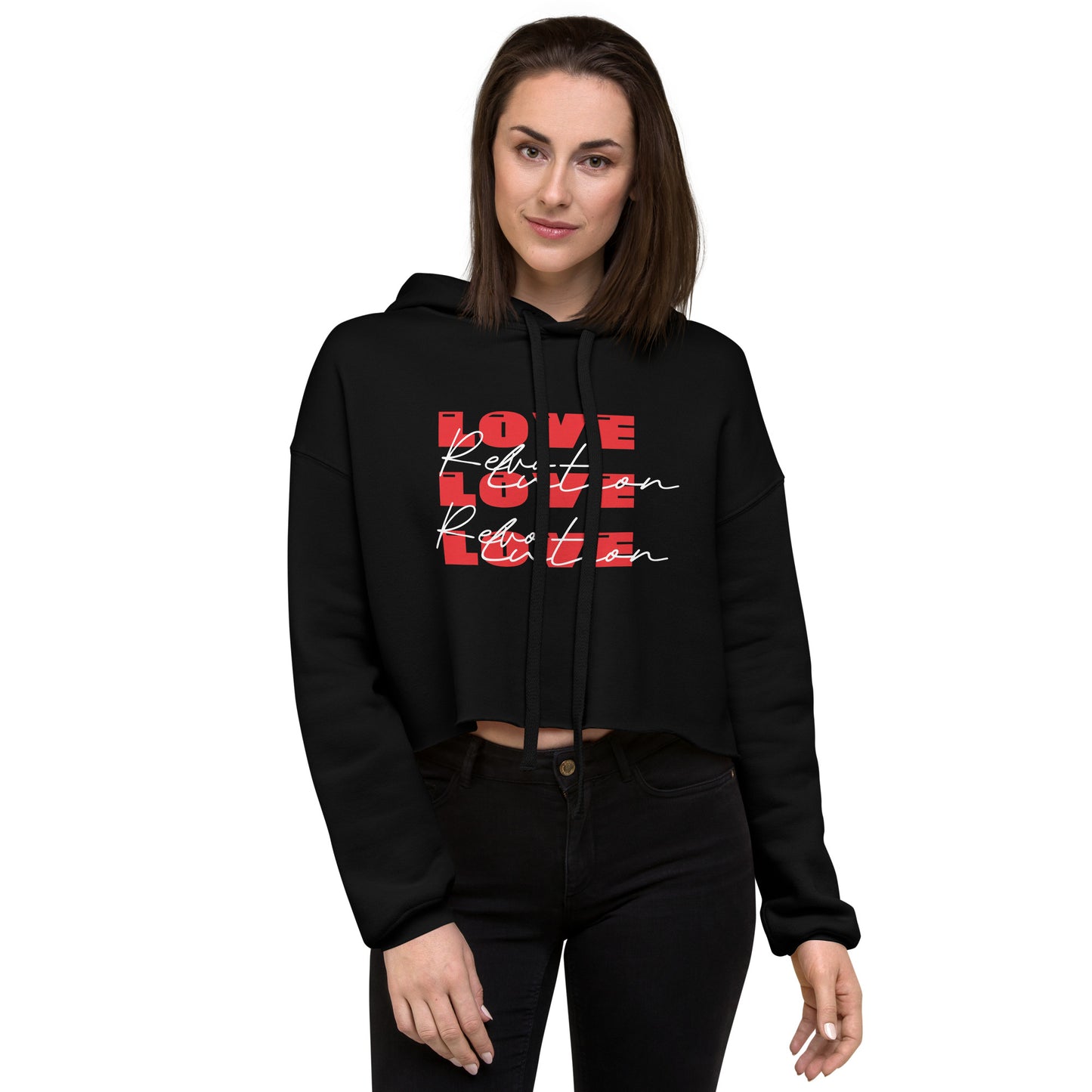 Love Revolution Crop Hoodie