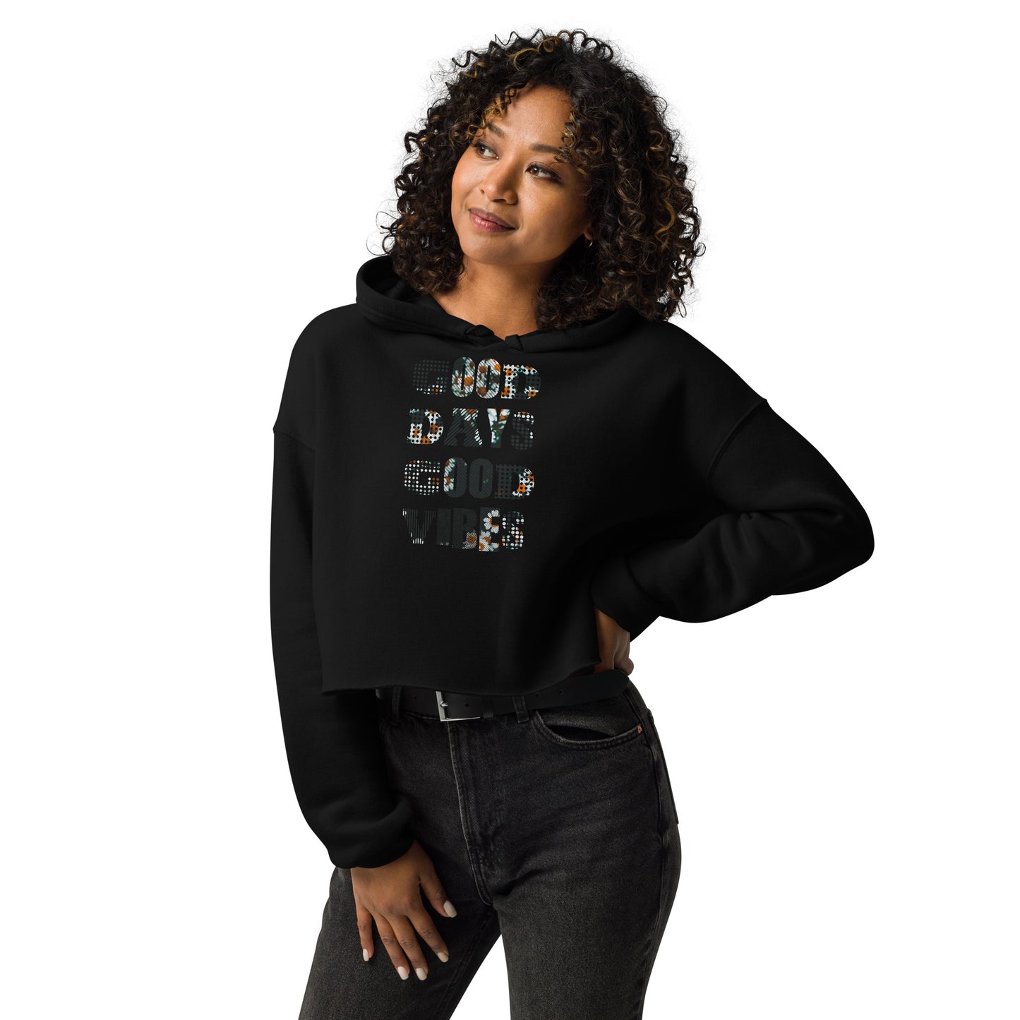 Good Days Good Vibes Cropped Hoodie