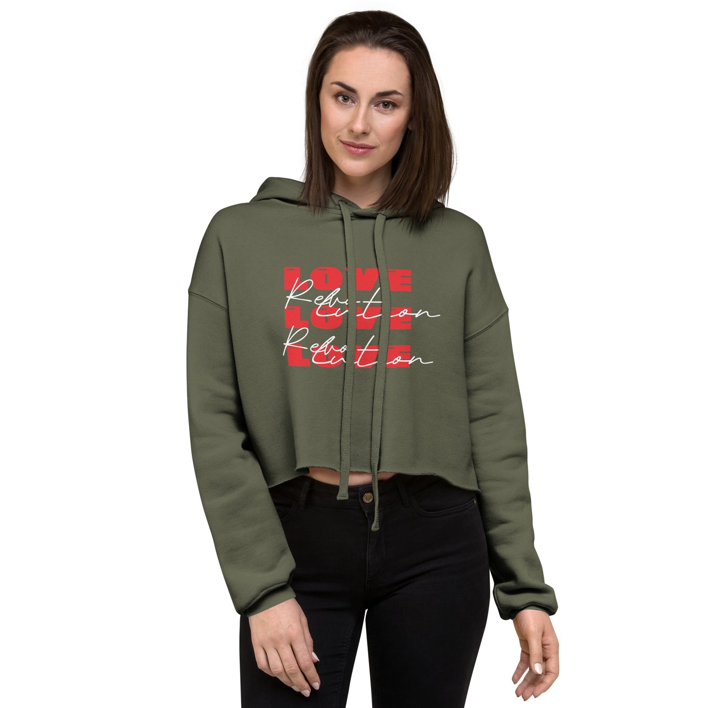 Love Revolution Crop Hoodie
