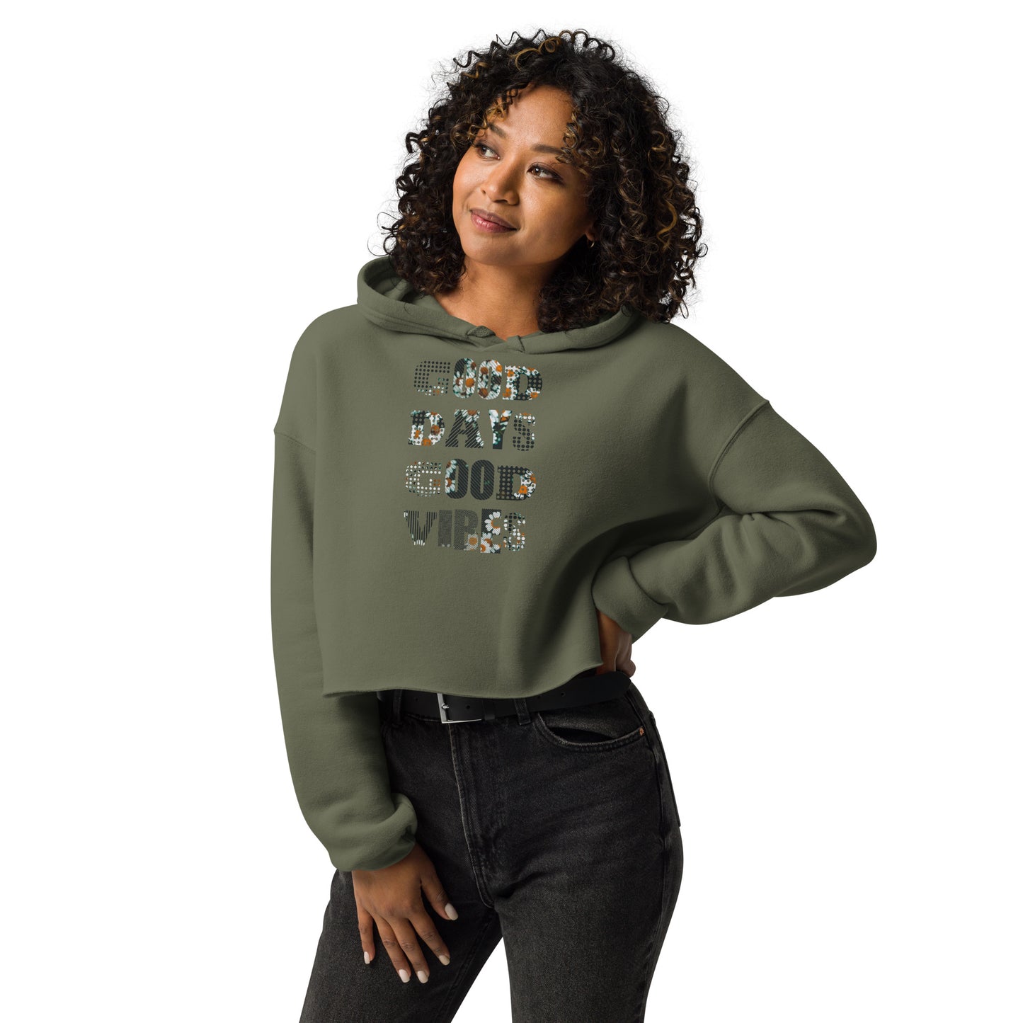 Good Days Good Vibes Cropped Hoodie