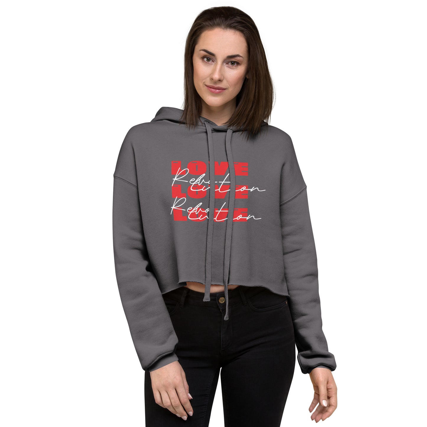 Love Revolution Crop Hoodie