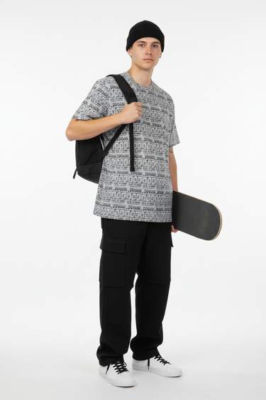 Young skater three-quarter side view